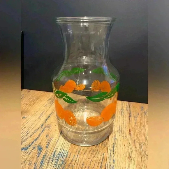 Vtg Anchor Hocking  Orange Juice Pitcher Carafe Glass - Picture 1 of 6